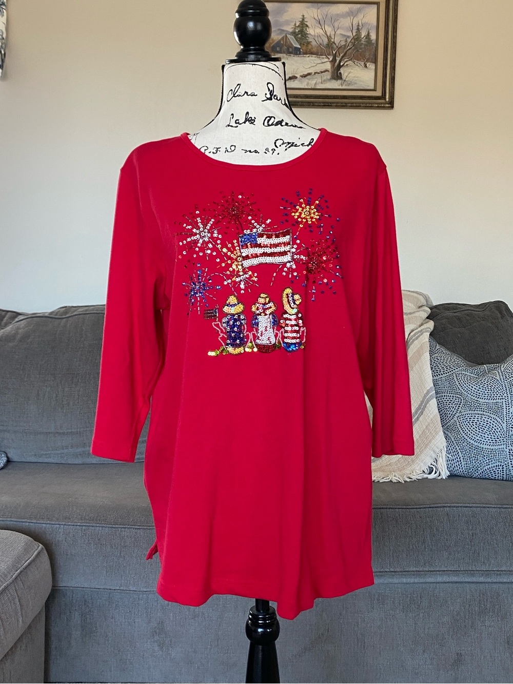 Quacker Factory red patriotic top